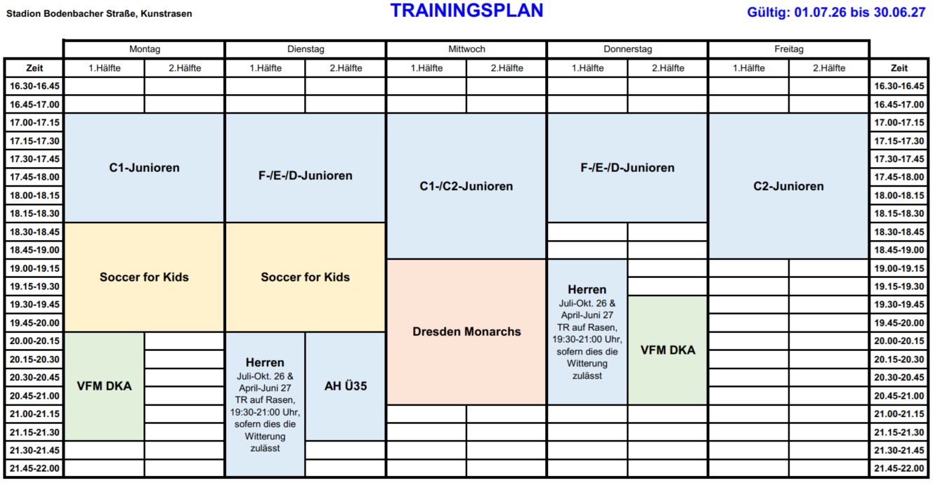 Trainingsplan